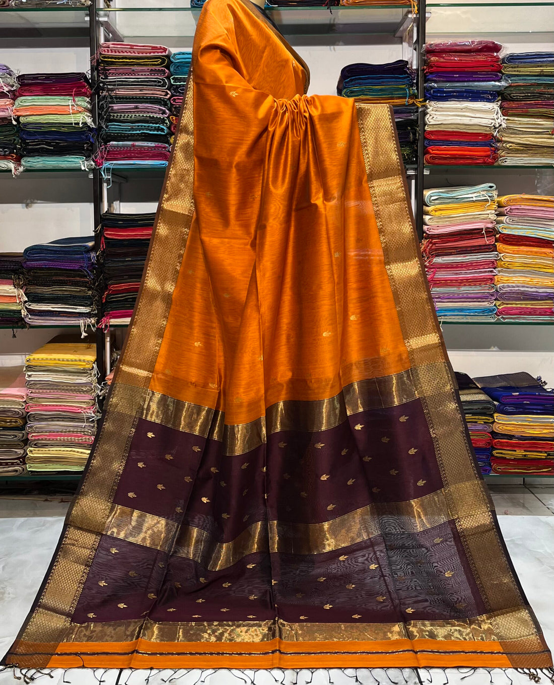 NAYANTARA PURE DIYA BUTTI MAHESHWARI SAREE