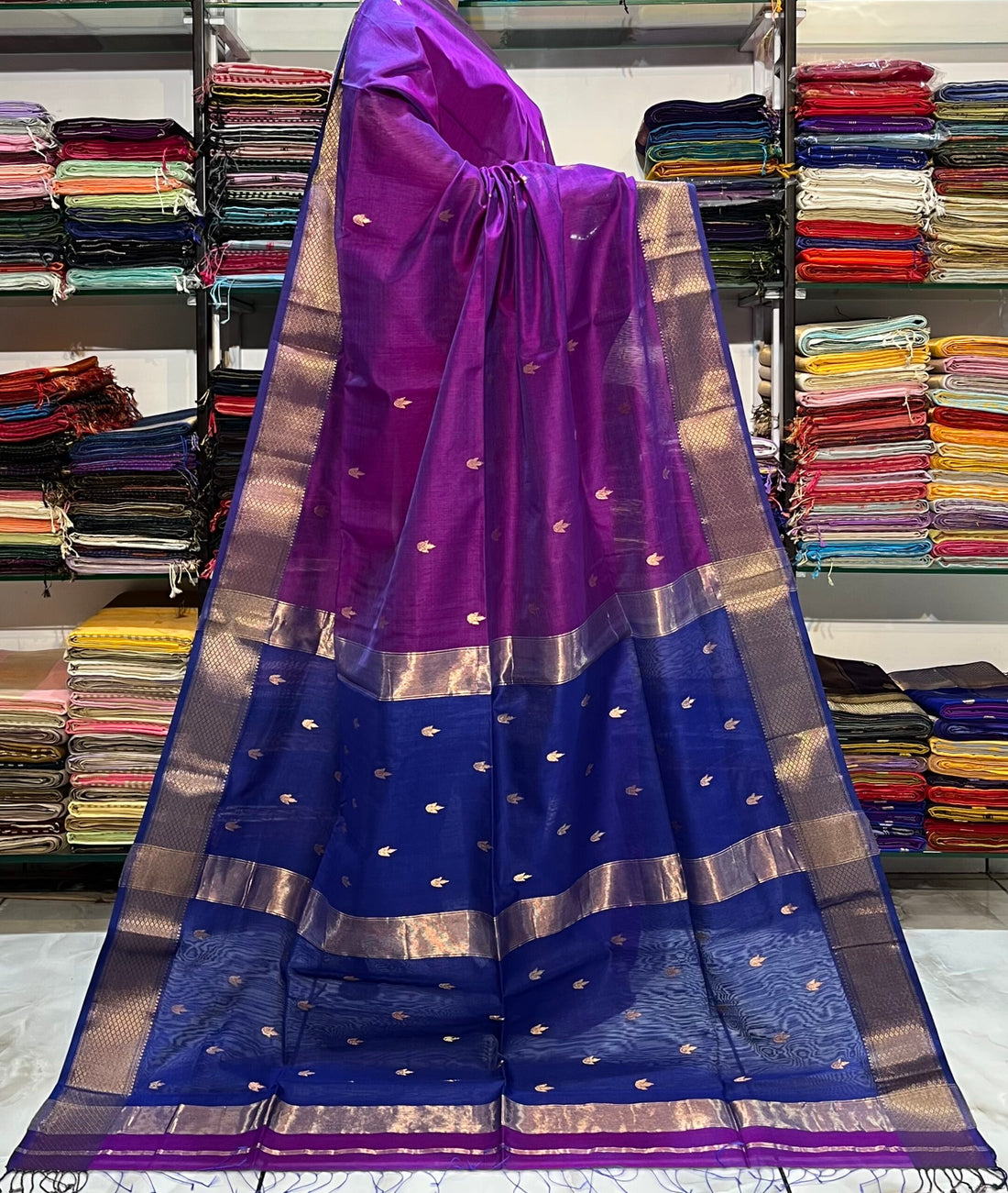 NAYANTARA PURE DIYA BUTTI MAHESHWARI SAREE