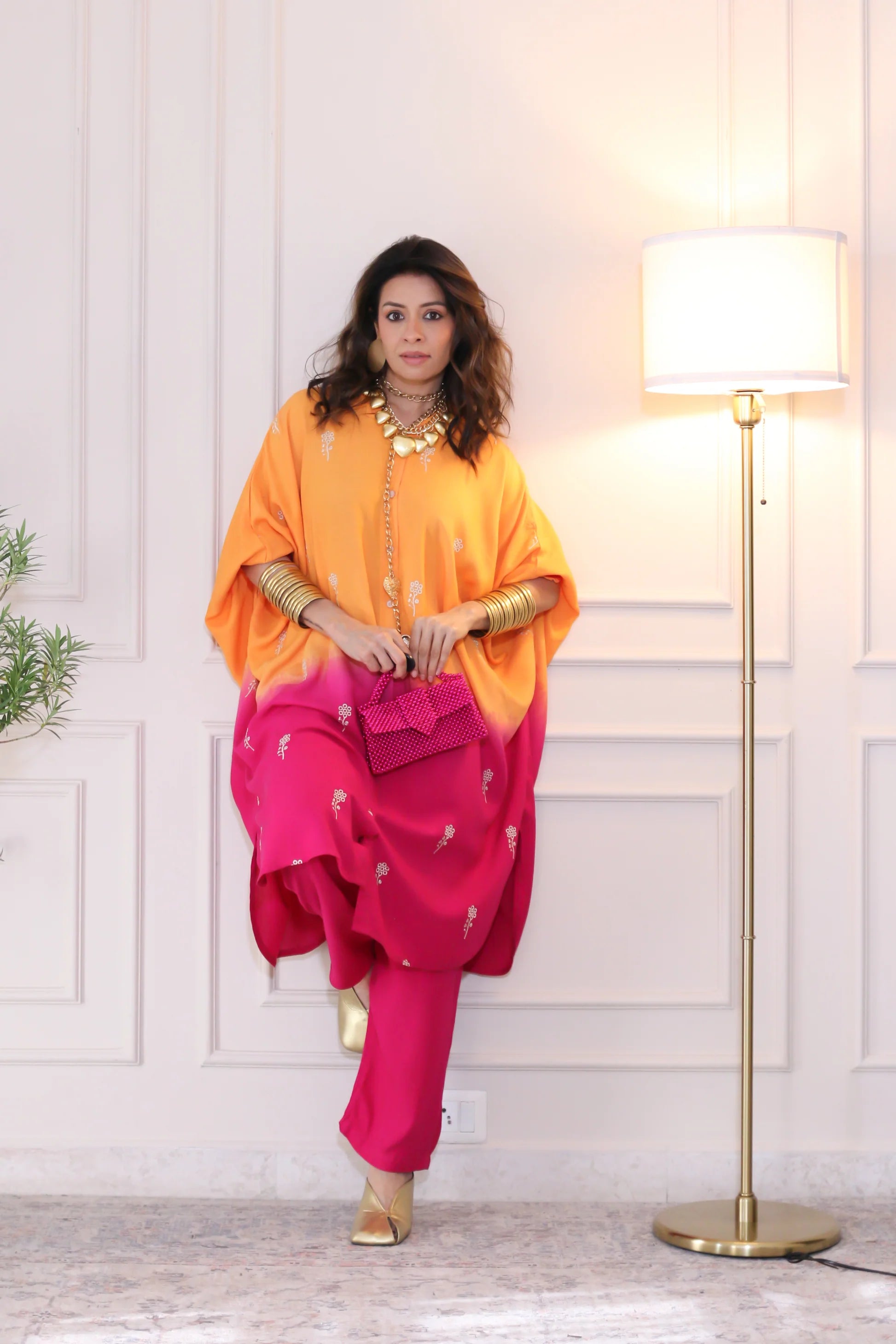 Rayon Dual Kaftan Co-Ord Set