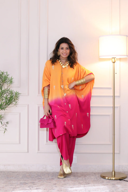 Rayon Dual Kaftan Co-Ord Set