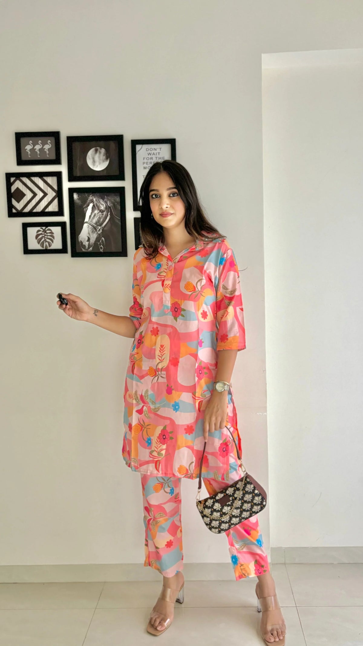 Vintage Rose Muslin Silk Co-Ord Set