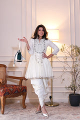White Chanderi Silk Co-ord Set