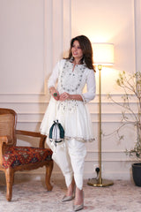White Chanderi Silk Co-ord Set