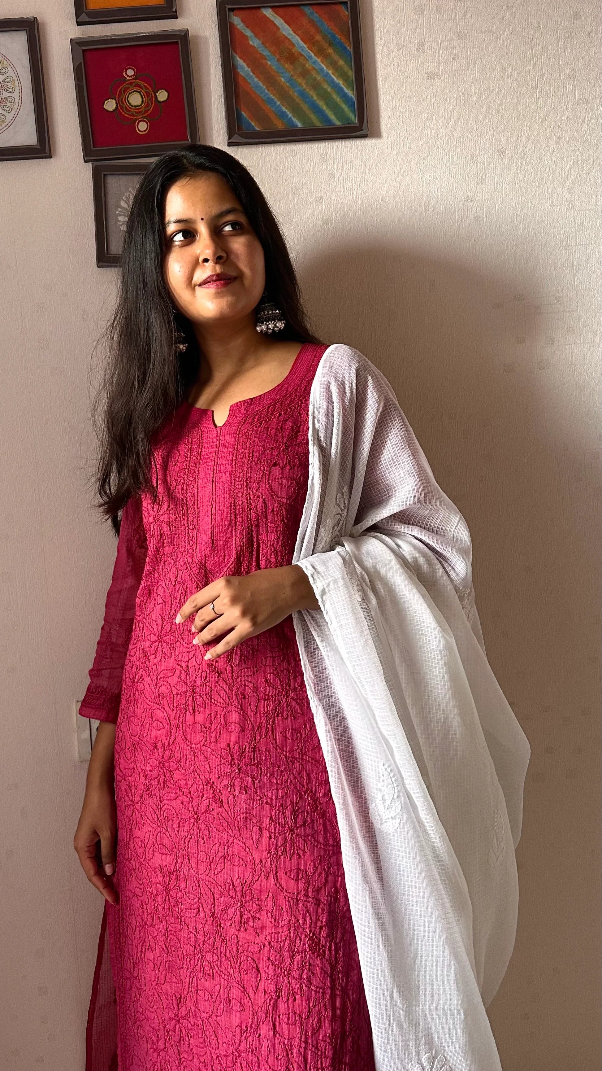 Kota Jaal Chikankari Kurta