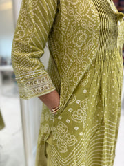 Rang Bandhej Cotton Kurta Set