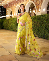 Elegant Yamini Handcrafted Organza Saree
