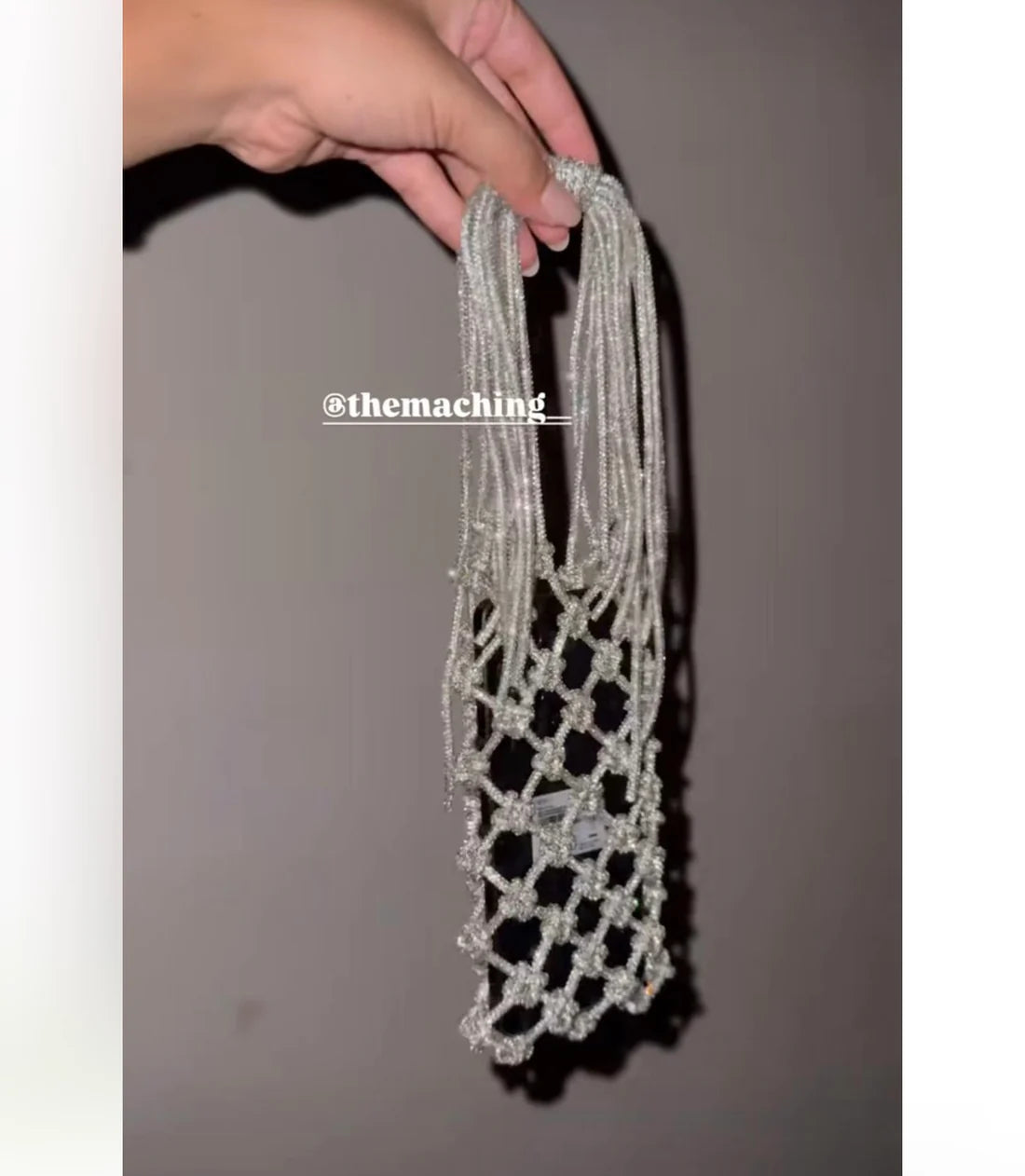 Glittering Rhinestone Accent Mobile Bag
