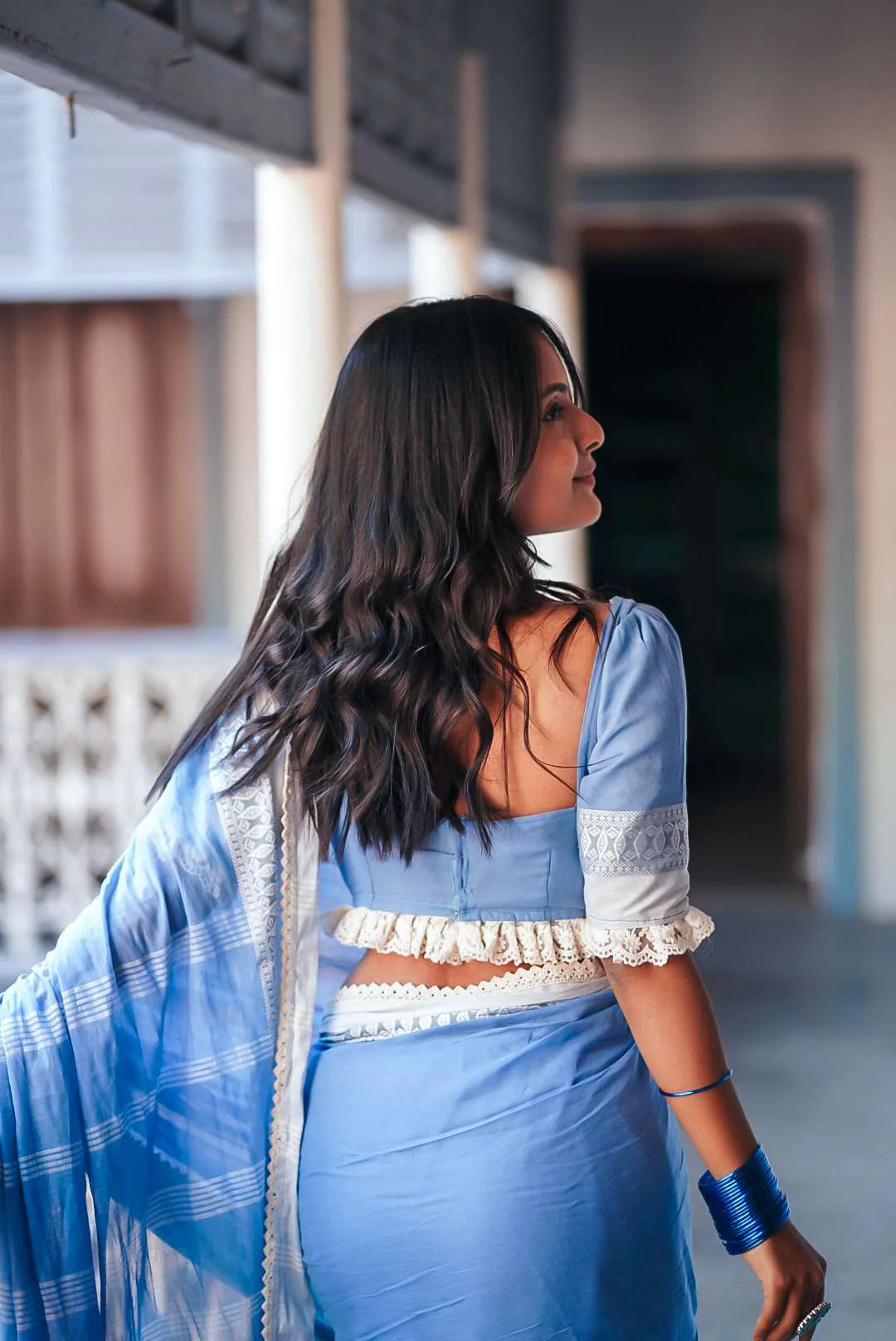 Blue Diamond Saree with Blouse