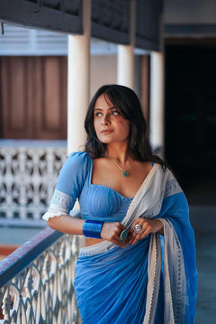 Blue Diamond Saree with Blouse