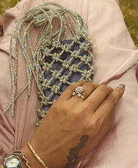 Glittering Rhinestone Accent Mobile Bag