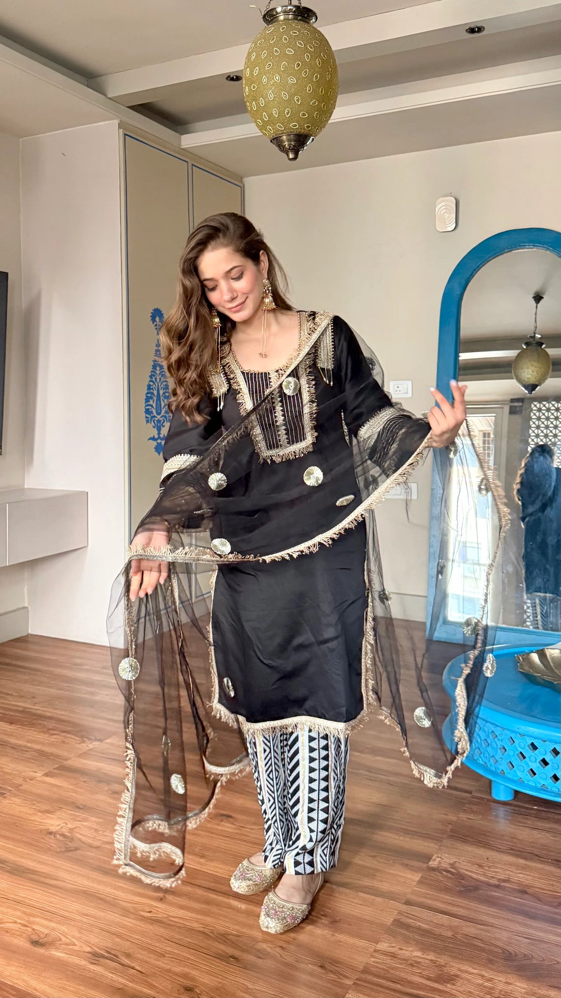 Royal Black Grace Jam Satin Cordset