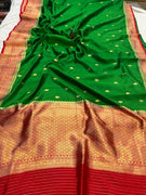GREEN PURE BANARASI HANDLOOM SILK SAREE