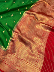 GREEN PURE BANARASI HANDLOOM SILK SAREE