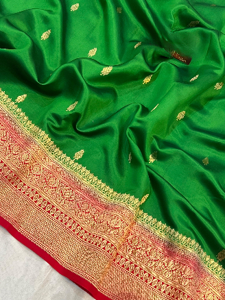 GREEN PURE BANARASI HANDLOOM SILK SAREE