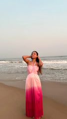 Soft Pink Satin Evening Dress