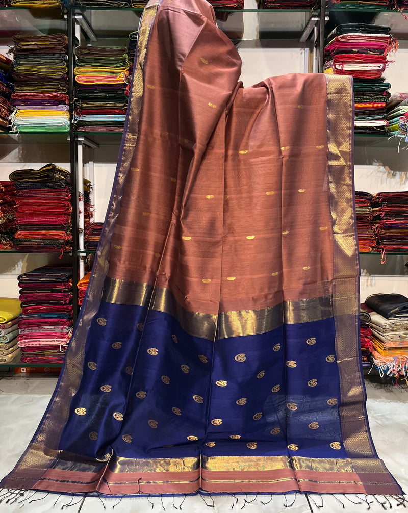 Ashthdhara Maheshwari Keri Zari Buti Saree
