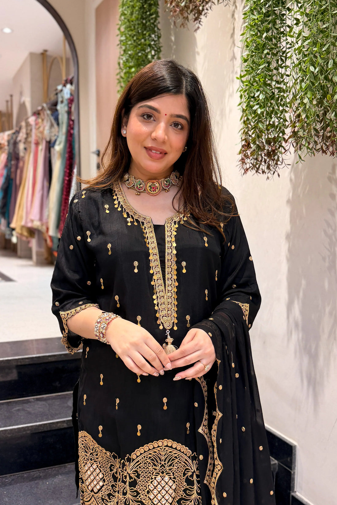Farah Silk Embroidered Suit Set