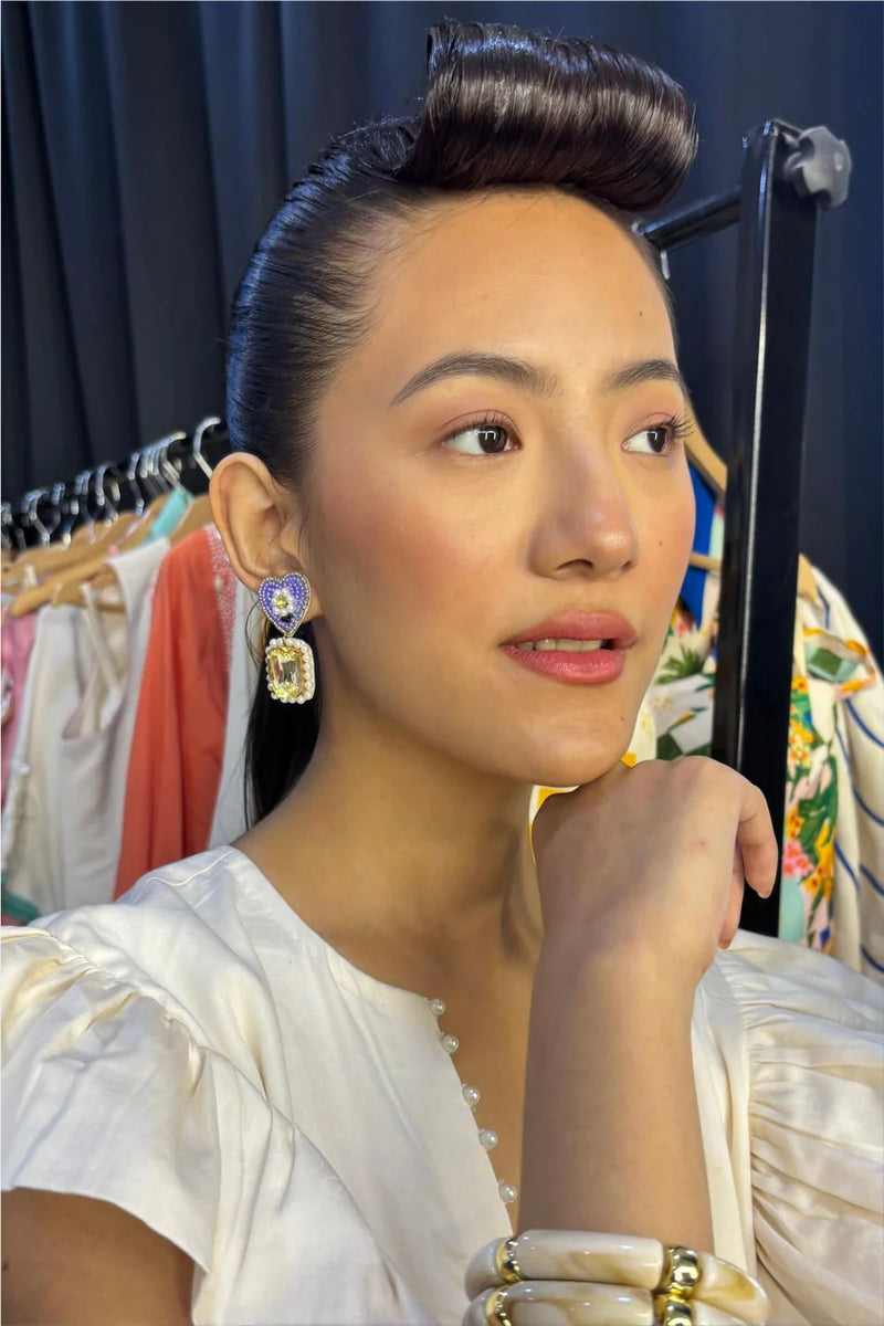 Vibrant Blue Seed Glass Earrings