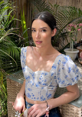 Vintage-inspired blue top
