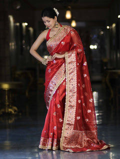 Rani Darbar Banarasi Tissue Saree
