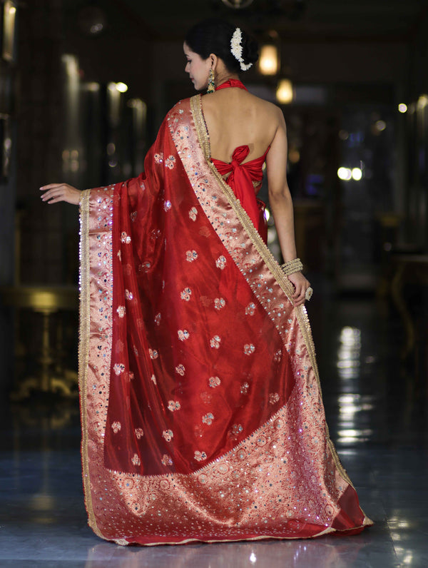 Rani Darbar Banarasi Tissue Saree