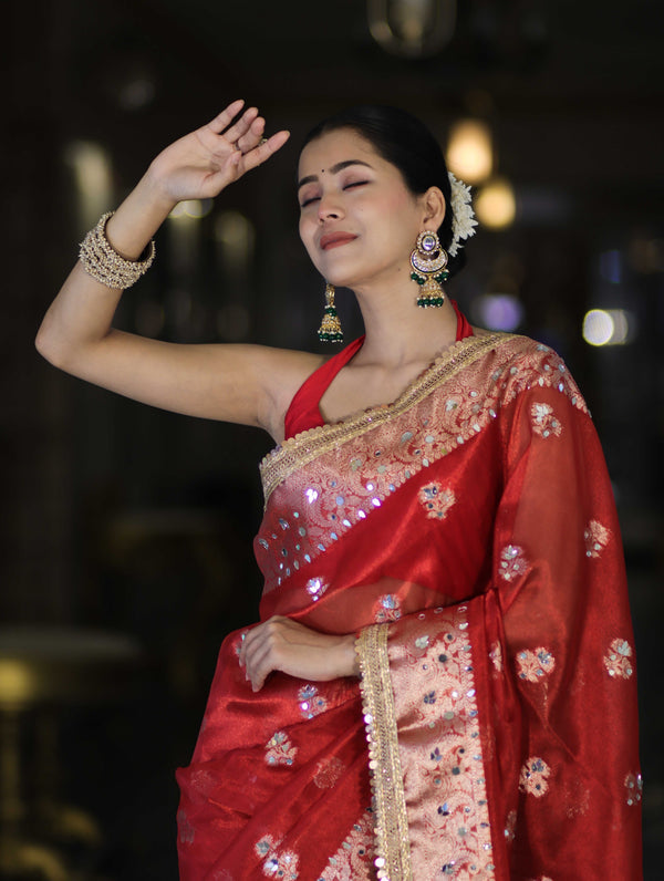 Rani Darbar Banarasi Tissue Saree