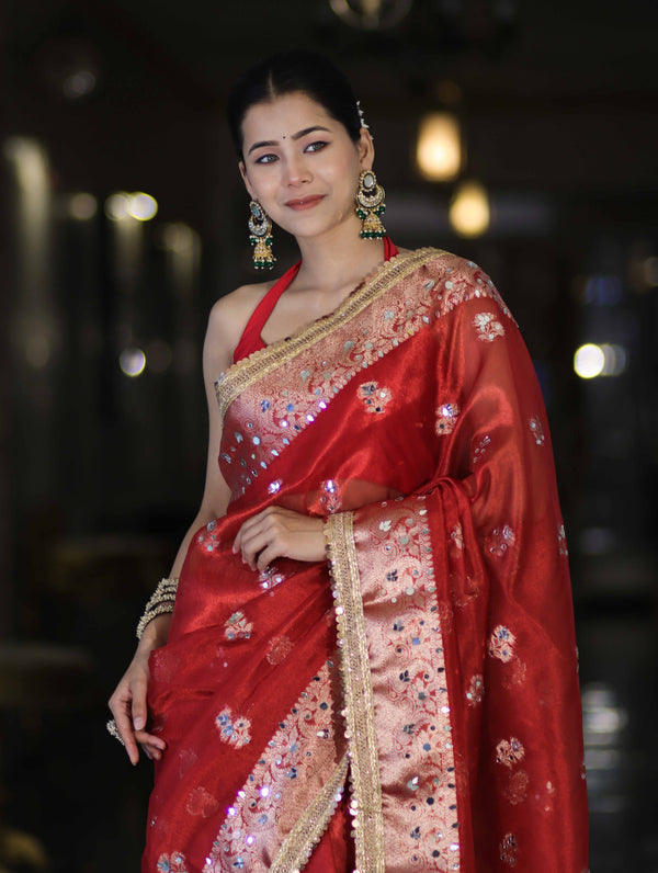 Rani Darbar Banarasi Tissue Saree