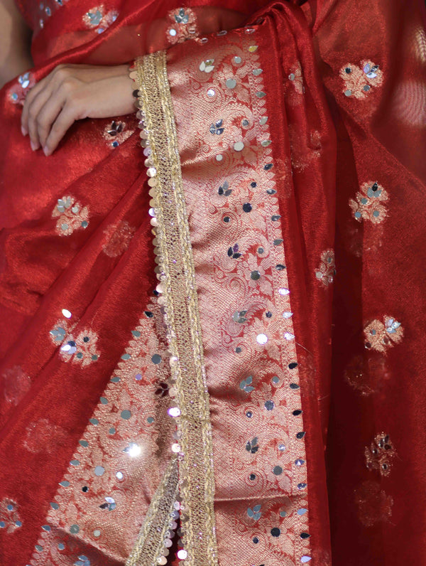 Rani Darbar Banarasi Tissue Saree