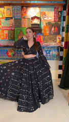 Multi-Style Cotton Mirror Embroidered Lehenga Set