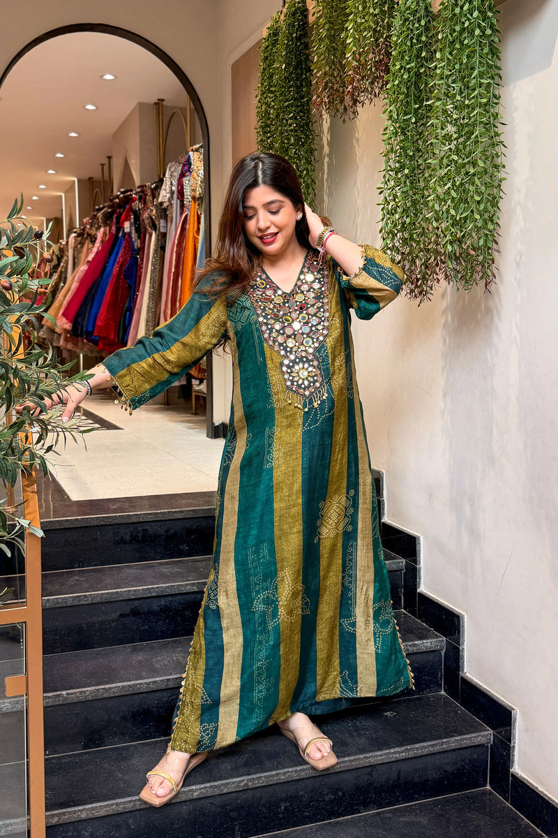 Emerald Grace Embroidered Long Co-Ord Set