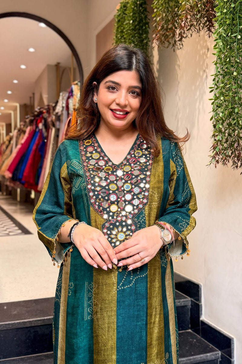 Emerald Grace Embroidered Long Co-Ord Set