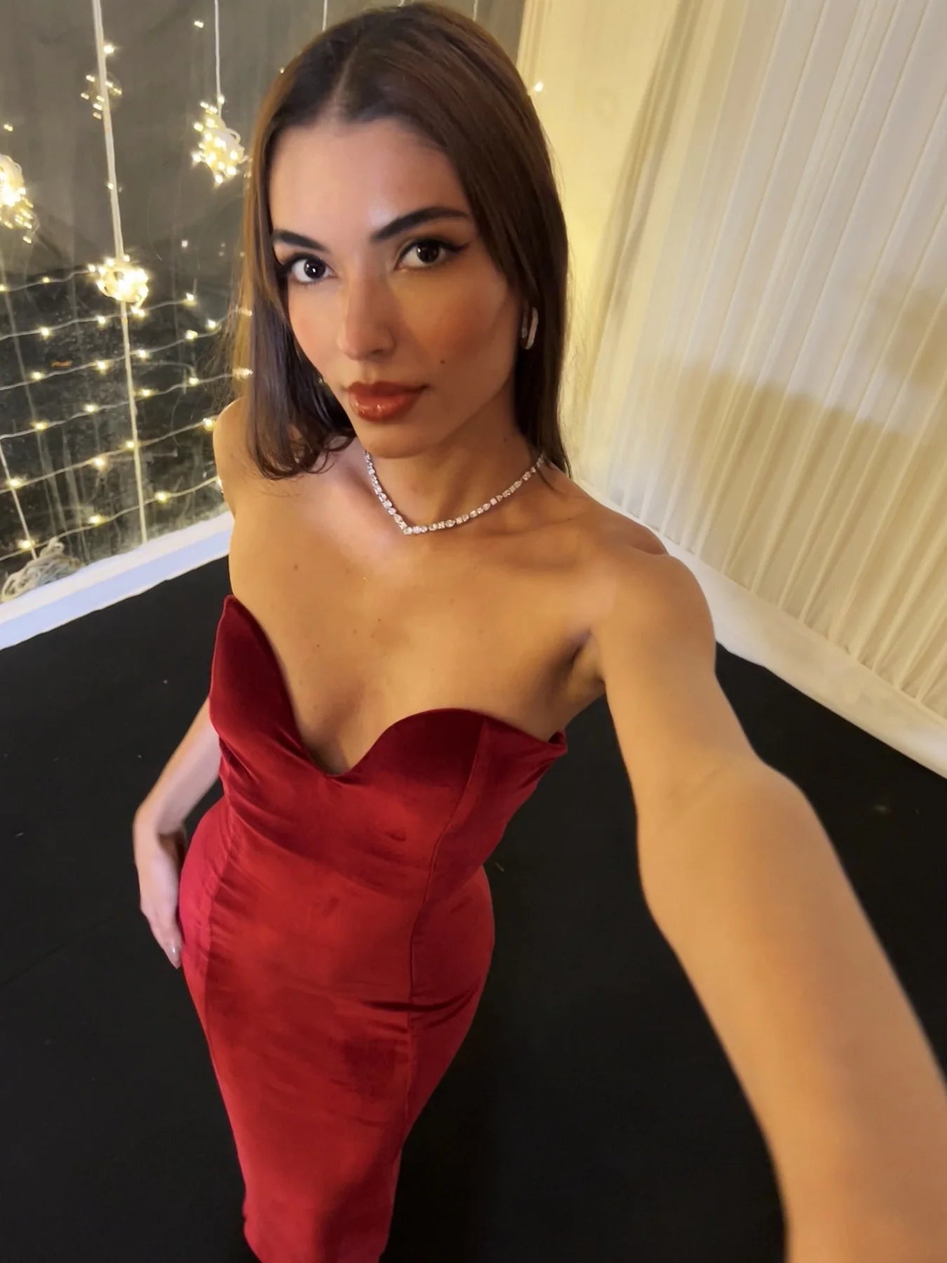 strapless velvet dress with padded bust