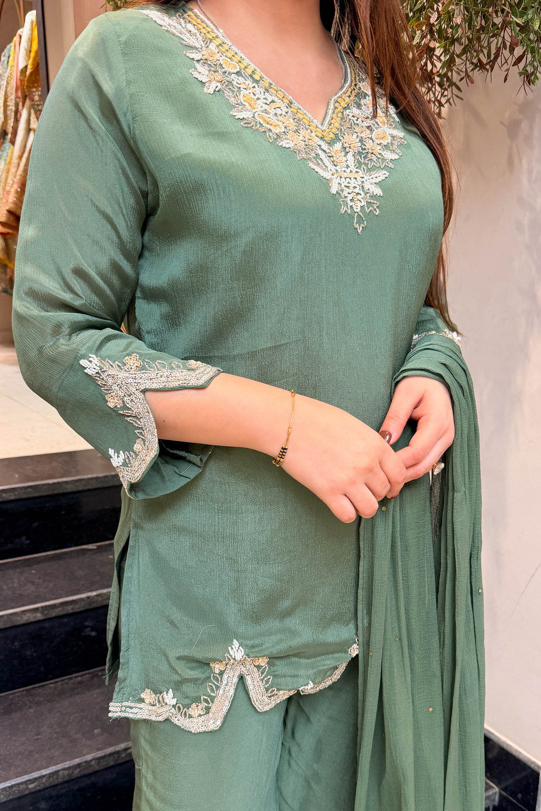 Mehar Embroidered Chinon Suit Set