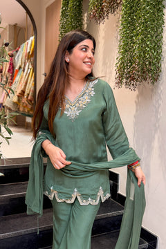 Mehar Embroidered Chinon Suit Set