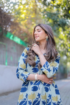 Deep Indigo Pure Cotton Suit Set