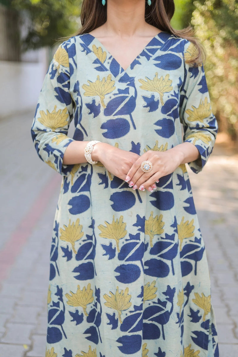Deep Indigo Pure Cotton Suit Set