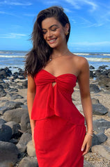 Chic Red Two-Piece Coord Set