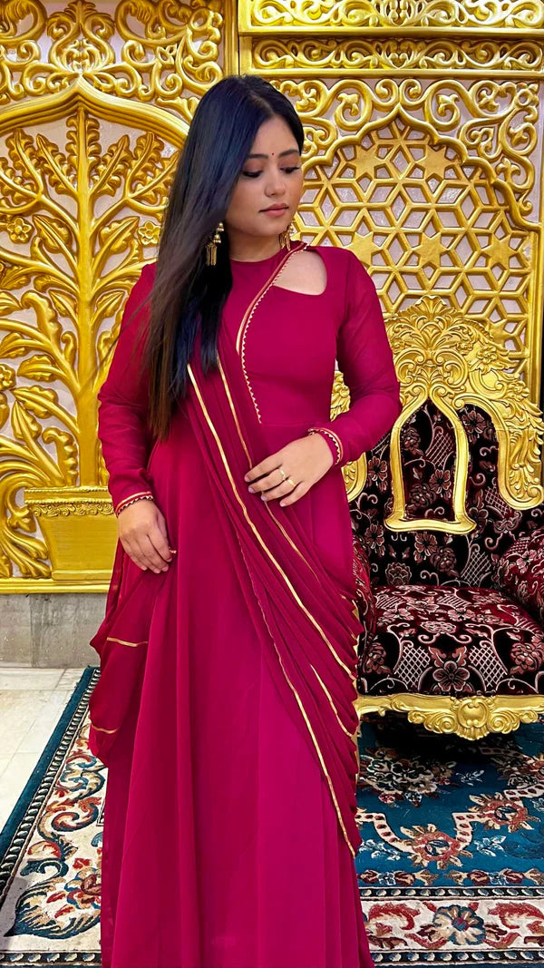 Graceful Navy Blue Bandhani Anarkali Outfit