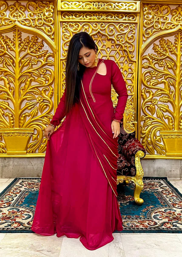 Graceful Navy Blue Bandhani Anarkali with Dupatta