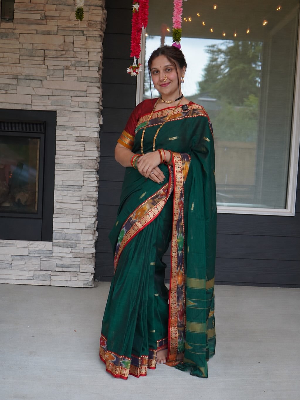 Peacock and Patolla Rich Zari Woven Border Saree