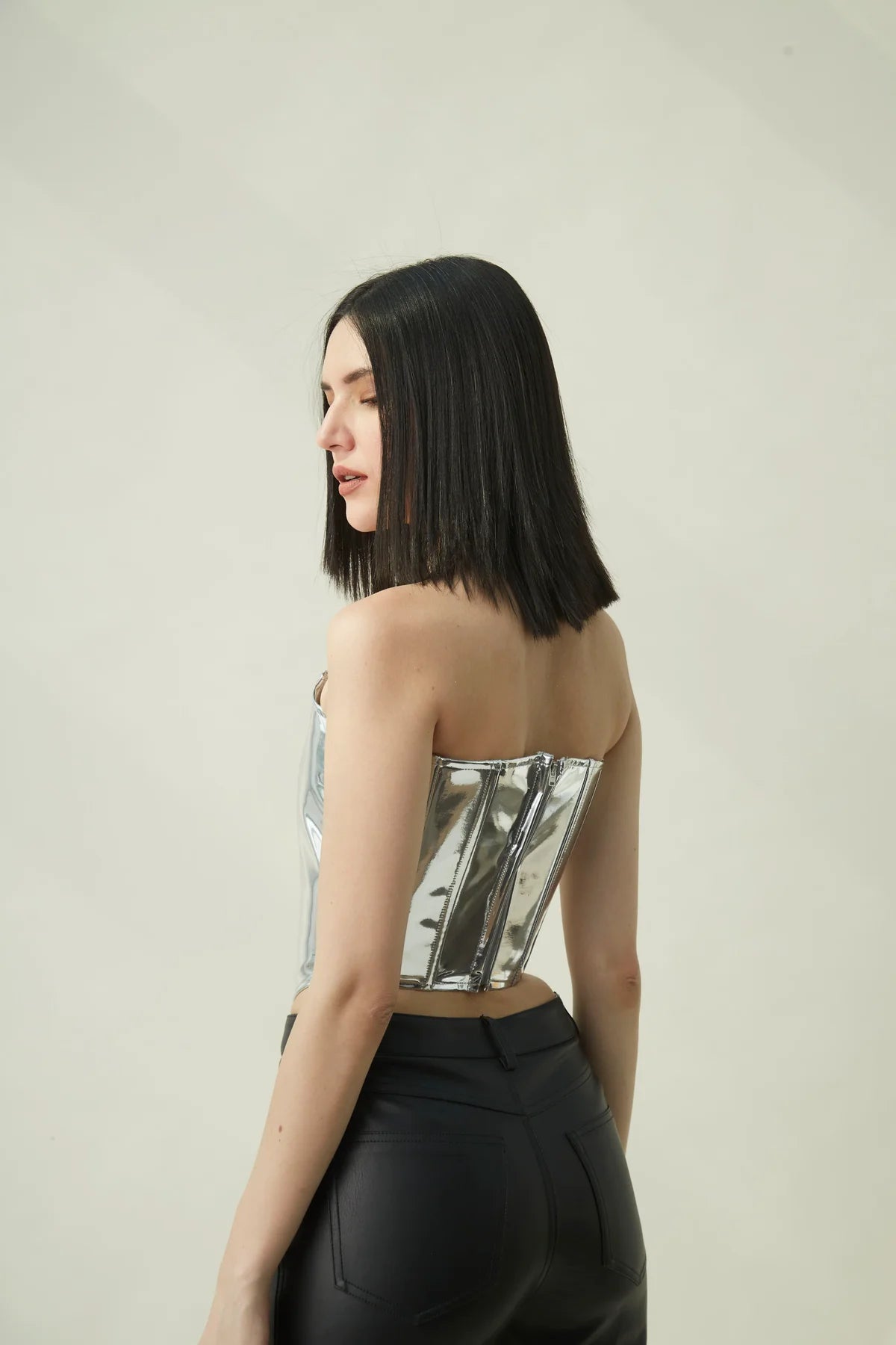 Women’s stylish metallic top