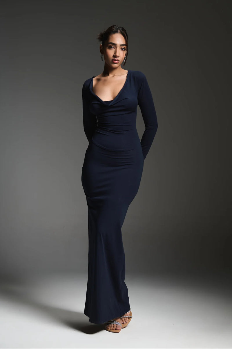 Long sleeve Lycra maxi dress