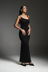 Dress with shoulder ties