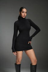 casual black short dress for women