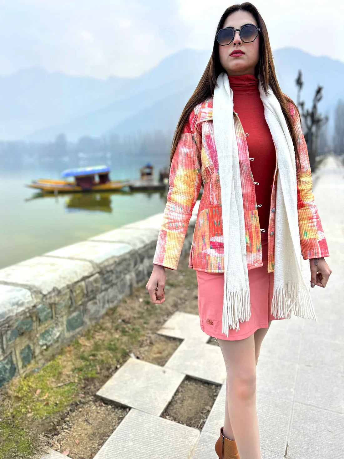 Rose Romantic Rhapsody Pure Silk Quilted Jacket