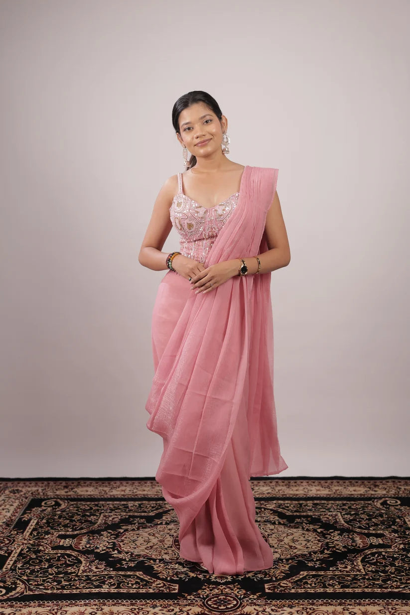 Embellished Fendy Silk Ready-to-Wear Saree