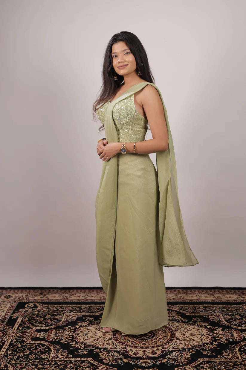Embellished Fendy Silk Ready-to-Wear Saree