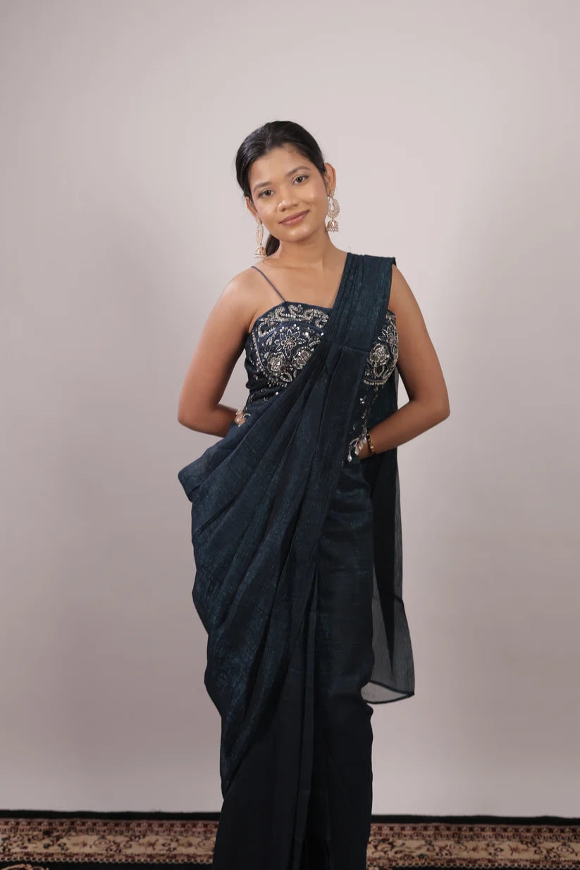 Embellished Fendy Silk Ready-to-Wear Saree