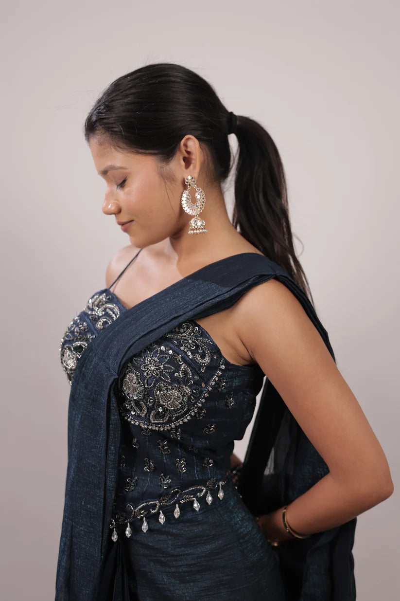 Embellished Fendy Silk Ready-to-Wear Saree