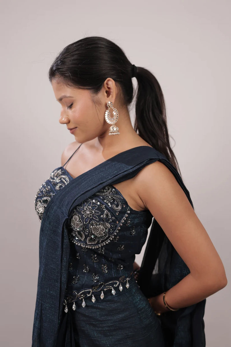 Embellished Fendy Silk Ready-to-Wear Saree